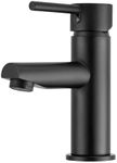 ACA International WELS Bathroom Basin Mixer Tap, Round Classic Laundry Vanity Sink Taps Faucet Solid Brass(Matte Black)