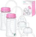 Skywin Self Feeding Baby Bottle 8oz Bottle Holder for Baby - 2 Pack Baby Bottle with Straw, Anti Colic, for Convenient Feeding (Pink)