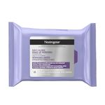 Neutrogena Night Calming Makeup Removing Cleansing Wipes, Nighttime Cleansing Facial Wipes Remove Sweat, Sunscreen, Dirt & Waterproof Makeup & Calming scent, Hypoallergenic, 100% Plant Based Cloth, 25 ct