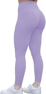 TomTiger Women's Yoga Pants 7/8 High Waisted Workout Yoga Leggings for Women Butt Lifting Tummy Control Booty Tights (Lavender, XS)