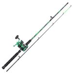 Sougayilang 2.1M Fishing Rod and Reel Casting Combo, 2-Section Surf Rod, LDT30 Round Baitcasting Reel, Left/Right Handled, Suitable for Inshore/Boat Fishing-L