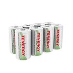 Tenergy Centura 1.2V NiMH Rechargeable D Battery, 8000mAh Low Self Discharge D Cell Batteries, Pre-Charged D Size Battery, 8 Pack - UL Certified