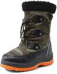 DREAM PAIRS Boys Snow Boots Camouflage Slip Resistant Faux Fur Lined Winter Shoes for Little/Big Kid,Size 2 Little Kid,Camo/Orange,SDSB2228K