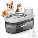 Wireless Cat Water Fountain Battery Operated, Cormix 135oz/4L Pet Water Fountain with 3 Work Modes/Motion Sensor for Cat, Dog & Small Pets, Ultra Quiet Pump with LED Inside Stainless Steel, 2 Filters