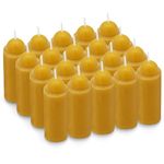 15-Hour Natural Beeswax Candles Compatible with Candle Lanterns - Smokeless Clean Long Lasting Burning for Outdoor, Camping, Emergency, Survival Emergency Preparedness- 20Pack