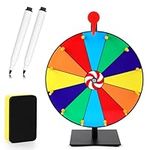 Spinning Prize Wheel, 12 Slots Tabletop Prize Wheel Spinner with Dry Erase and Marker 12 Inch Roulette Wheel with Stand for Trade Shows Holiday Activities Carnival Spin Game