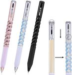 GEEHUA 3Pcs Geometric Deformation Gel Pens, Metal Geometric Deformations Pen 0.5mm Fine Point Pens Retractable Anamorphic Quick Dry Neutral Pens for Writing and Drawing School Office Gifts