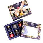 OH CHA - Tea Gift Box | Assorted Tea Gift Set with Tea Infuser & Honey | 4 Tea Flavors, Black Tea, Herbal Tea, Green Tea Loose Leaves | Diwali Gift Pack | Birthday Gift, Anniversary Gift, Wedding Gift