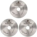 SI FANG 3Pcs 50mm HSS Circular Saw Blades, Fit Mini Miter Cut Off Chop Saw, 2inch x 100T x 3/8inch Mini Benchtop Table Saw HSS Blade, for Cutting Zinc Stained Glass Came, Wood, Plastic, Metal