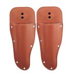 BDHRKTE 2pcs Pliers Holster,Garden Pruner Sheath, Pruner Holster,Tool Bag Tool Belt Premium PU Leather Holster Protective Case Cover Scabbard for Gardening Pruning Shears Scissor