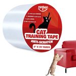 Ronton Cat Scratch Deterrent Tape - Anti Scratch Tape for Cats | 100% Transparent Clear Double Sided Training Tape | Pet & Kid Safe | Furniture, Couch, Door Protector (4" x 30 Yards Roll)