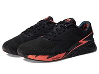 Reebok Unisex-Adult Nano X3 Sneaker, Black/Orange Flare/Pure Grey, 8 UK