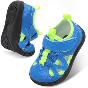 BARERUN Toddler Sandals Girl Boy Beach Pool Swim Water Shoes Sandals Summer Soft Sole First Walker Barefoot Crib Shoes for Infant Newborn Babies Blue 8 Toddler
