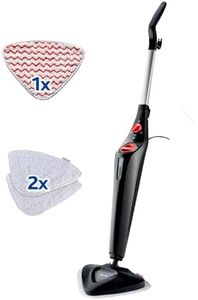 Vileda Steam Plus Dampfreiniger mit PowerPad und 2 Mikrofaser-Ersatzpads | Hygienischer Bodenreiniger für Fliesen, Laminat & Parkett | Aufheizzeit: 15 Sekunden | Comfort-Pack