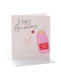 UK Greetings Anniversary Card for Him/Her/Friend - Pretty Champagne Design, Multi, 159mm x 184mm