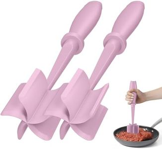 2 Pcs Meat Chopper, Hamburger Grinder, Premium Heat Resistant Smasher for Ground Beef, Burger Grinder Nylon Potato Mix Tool-Pink