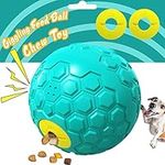 Dog Enrichment Toys, Dog Squeaky Ball, Chew Toy Aggressive Chewer for Medium and Large Breeds with Food Dispensing Features (Aqua Blue Ball)