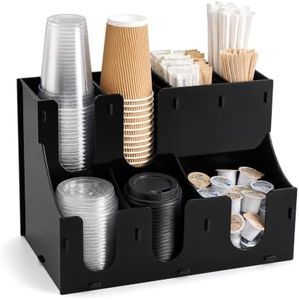SPRENLY Acrylic Coffee Cup Holder for Countertop, Cup and Lid Organizer