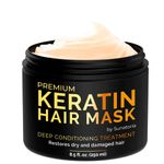 SUNATORIA Keratin Hair Mask - Professional Treatment for Hair Repair, Nourishment & Beauty - Hair Mask for All Hair Types - Vitamin Complex with Omega 3, 9, Vitamin E - Protein Nourishment Masque