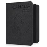 RSAquar Passport Holder for Women and Men, Premium Leather Travel Passport Wallet RFID Blocking Passport Cover (Black)