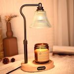 Inspireyes Candle Warmer Lamp for Jar Candles, Electric Candle Warmer with Timer, Height Adjustable, 2 Bulbs, Dimmable Wax Melter Light, Scented Candle Diffuser Lamp, Flameless Home, Black LS-011