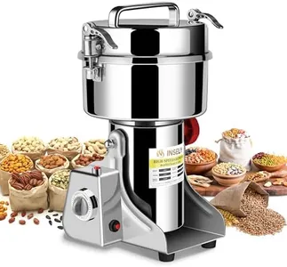 INSELY Grain Mill Grinder 1000g High Speed Food Grain Mill Stainless Steel Seeds Flour Nut Pill Wheat Corn Herbs Spices & Seasonings Dry Grinder Electric Machine Grinder for Kitchen