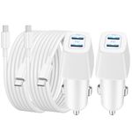 GLUGRU Charger for iPhone 16/16 Pro Max Car Charger, 2-Pack 40W Fast USB C Car Charger Power Adapter with 6FT USB C to C Cable for iPhone 16/16 Plus/16 Pro Max, Pad, AirPods, Galaxy S24/S23, Pixel 9/8