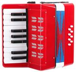 Classic Cantabile Bambino Rosseo Children's Accordion (3+ Years, 17 Note Buttons, 8 Bass, Adjustable Shoulder Strap)