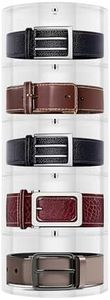 CLBDRESS Belt Organizer, Acrylic Belt Organizer for Closet, 5 Layers Belt Box for Drawer, Stackable Belt Holder for Men, Belt Display Case for Ties, Watches, Jewelry, Gift for Husband, Family, Friends