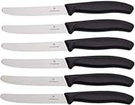 Victorinox 6-Piece Swiss Classic Tomato/Table Knife Set with 11 cm Blade, Stainless Steel, Black, 30 x 5 x 5 cm