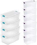 Sterilite Storage System Solution with 106 Quart Clear Storage Tote w/Latching Lid, 4 Pack, and 66 Quart Clear Storage Tote w/Latching Lid, 6 Pack