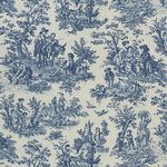 Waverly Printed Cotton Duck Medium Weight Fabric by The Yard, (Rustic Life, Indigo)