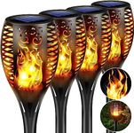 Swonuk Outdoor Solar Lightsï¼Å’Waterproof Torches Landscape Flickering Flame Solar Spotlights Decoration Lighting Dusk to Dawn Auto On/Off Security Torch Light for Garden Patio Driveway 4 Packs