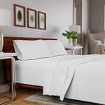 Purity Home Organic 100% Cotton Percale Sheets Queen White, 16" Deep Pocket Queen Sheets Set, 4 Piece Sheets for Queen Size Bed, Cooling Sheets, Crisp & Breathable, Queen Sheet Set White