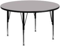 Round Activity Table with Grey Thermal Fused Laminate Top and Height Adjustable Pre-School Legs