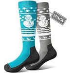 KRLAO Kids Ski Socks (2 Pairs) Warm