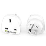 LENCENT 2X UK to Australia China Plug Adapter, Grounded Australian Travel Adapter for Australia New Zealand China Fiji Argentina and more (Type I)