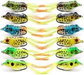 Supertrip Topwater Frog Crankbait Tackle Crank Bait Bass Soft Swimbait Lures Crankbaits Baits Hard Bait Fishing Lures Color 12pcs