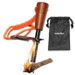 Fire Starter Survival Tool, Ferro Rod Kit, Waterproof Flint and Steel Fire Starter for Camping, Hiking and Backpacking Gear, Orange 1 Pack