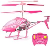 Remote Control Helicopter, Rc Helicopter Toys for Boys Age 6 7 8 9+ Year Old Birthday Gifts, Flying Toys 2.4GHz 3.5 with Gyro & LED Light for Beginner Kids Adults Indoor (Pink Helicopter)