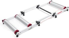 DIYTuning Bike Rollers Adjustable Bike Trainer Stand Foldable Indoor Home Cycling Rack Mountain Bicycle Roller with Resistance for MTB Road Bike Exercise Fitness (White)