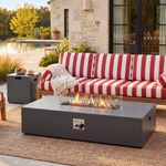 COSIEST 56 Inch Propane Fire Pit Table, 50,000 BTU Rectangular Fire Table