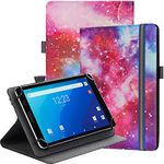 SINSO Universal Stand Folio Case Cover for All 7-8" Tablets (Fire 7 tablet/Fire HD 8,iPad Mini 5/4/3/2/1,iPad mini 6,Lenovo Tab M7 7 inch/Lenovo Tab M8 8 inch), Galaxy