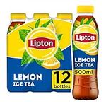 Lipton Ice Tea Lemon Soft Drink 500ml, (Pack of 12)