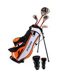 Distinctive Right Handed Junior Golf Club Set for Age 3 to 5 (Height 3' to 3'8") Set Includes: Driver (15"), Hybrid Wood (22*), 7 Iron, Putter, Bonus Stand Bag & 2 Headcovers