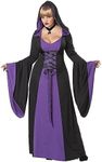 California Costumes Women's Plus-Size Deluxe Hooded Robe Costume, Purple/Black, 3XL (20-22)