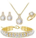 4pcs Cubic Zirconia Wedding Jewelry