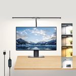 Woputne Desk Lamp with Clamp, Eye-Caring Architect Desk Light with 30 Lighting Modes, Wide Double Head, Adjustable LED Desk Lamp Flexible Gooseneck, 14in Tall Desk lamp for Home Office,Computer