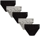 Reebok Men?s Underwear ? Low Rise Briefs with Contour Pouch (5 Pack), Size Large, Black/Grey