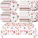 Western Cowgirl Birthday Party Supplies, Cowgirl Party Decoration Tableware Include 20 Plates, 20 Napkin and 1 Tablecloth, Wild West Cowgirl Theme Party Decorations Dinnerware（Serve 20）